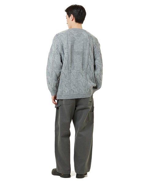 HUF（ハフ）の「CLASSIC H CABLE SWEATER / HUF セーター ニット（ニット/セーター・メンズ・ベージュ/グレー・LARGE/X-LARGE/MEDIUM/XX-LARGE/SMALL）」の4枚目の写真