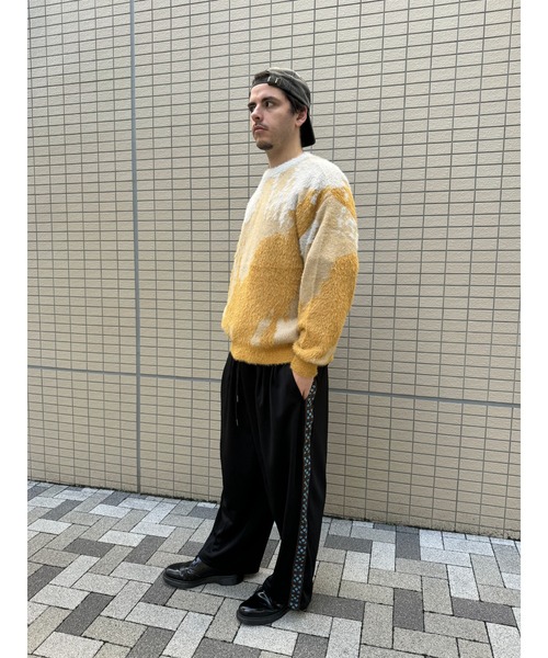 many men many mind（メニーメンメニーマインド）の「many men many mind /ナイロンシャギーｘアクリル　ルーズシルエット総柄クルー（ニット/セーター・メンズ・ブルー/ベージュ系その他/ベージュ/ネイビー系/グリーン/イエロー系その他・MEDIUM/LARGE）」の11枚目の写真