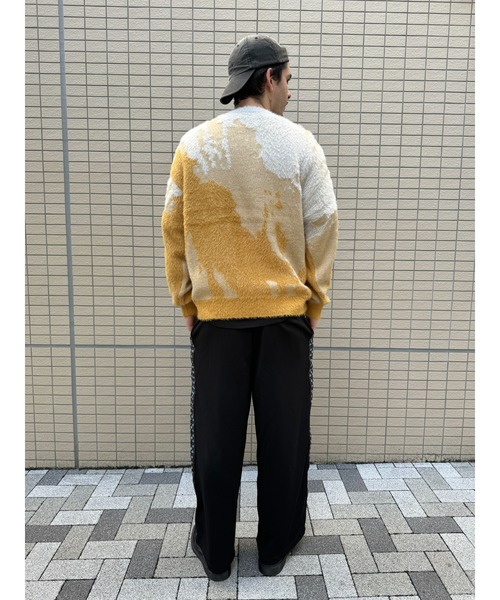 many men many mind（メニーメンメニーマインド）の「many men many mind /ナイロンシャギーｘアクリル　ルーズシルエット総柄クルー（ニット/セーター・メンズ・ブルー/ベージュ系その他/ベージュ/ネイビー系/グリーン/イエロー系その他・MEDIUM/LARGE）」の13枚目の写真