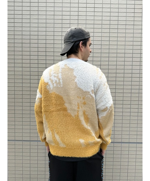 many men many mind（メニーメンメニーマインド）の「many men many mind /ナイロンシャギーｘアクリル　ルーズシルエット総柄クルー（ニット/セーター・メンズ・ブルー/ベージュ系その他/ベージュ/ネイビー系/グリーン/イエロー系その他・MEDIUM/LARGE）」の14枚目の写真