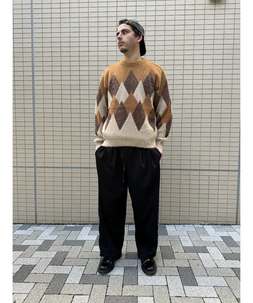 many men many mind（メニーメンメニーマインド）の「many men many mind /ナイロンシャギーｘアクリル　ルーズシルエット総柄クルー（ニット/セーター・メンズ・ブルー/ベージュ系その他/ベージュ/ネイビー系/グリーン/イエロー系その他・MEDIUM/LARGE）」の15枚目の写真