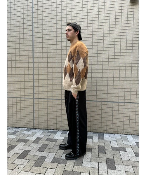 many men many mind（メニーメンメニーマインド）の「many men many mind /ナイロンシャギーｘアクリル　ルーズシルエット総柄クルー（ニット/セーター・メンズ・ブルー/ベージュ系その他/ベージュ/ネイビー系/グリーン/イエロー系その他・MEDIUM/LARGE）」の17枚目の写真
