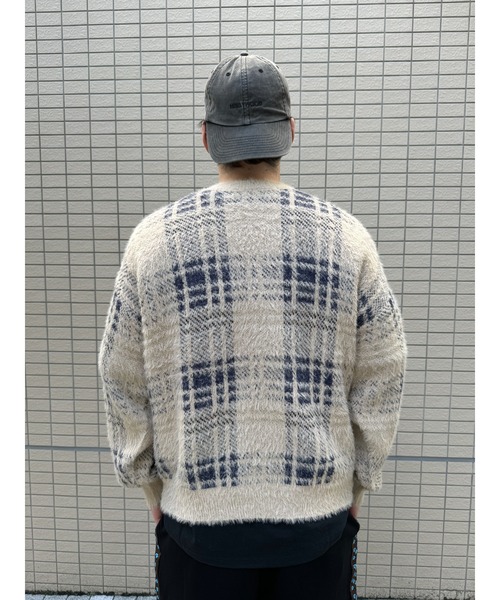many men many mind（メニーメンメニーマインド）の「many men many mind /ナイロンシャギーｘアクリル　ルーズシルエット総柄クルー（ニット/セーター・メンズ・ブルー/ベージュ系その他/ベージュ/ネイビー系/グリーン/イエロー系その他・MEDIUM/LARGE）」の19枚目の写真