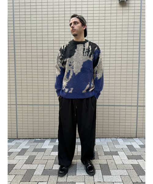 many men many mind（メニーメンメニーマインド）の「many men many mind /ナイロンシャギーｘアクリル　ルーズシルエット総柄クルー（ニット/セーター・メンズ・ブルー/ベージュ系その他/ベージュ/ネイビー系/グリーン/イエロー系その他・MEDIUM/LARGE）」の20枚目の写真