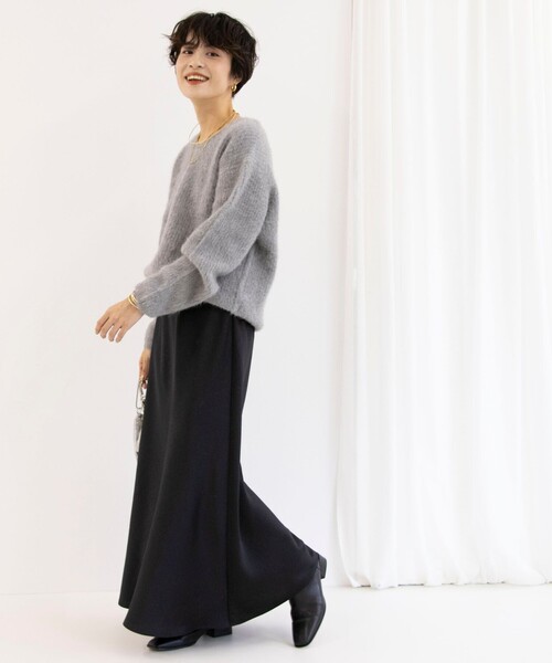 Rie Miller（リエミラー）の「ブルーFOX Vネックプルオーバーニット（ニット/セーター・レディース・ライトグレー/ブラウン/ネイビー・38）」の15枚目の写真