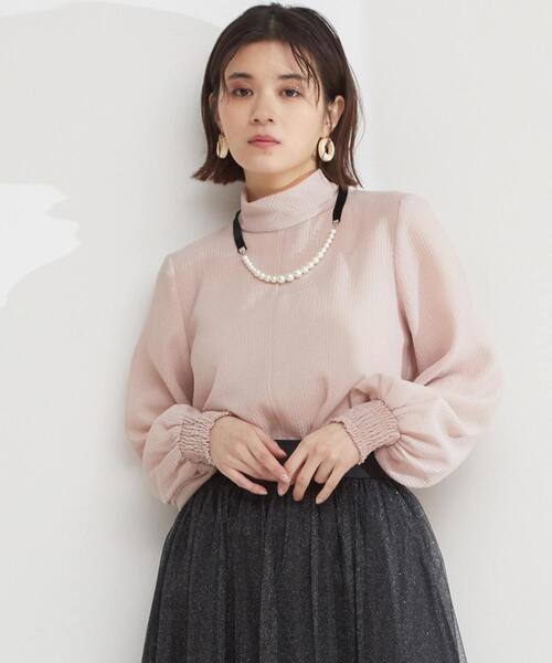 Tiara（ティアラ）の「ハイネックブラウス（シャツ/ブラウス・レディース・アイボリー/ブラック/ピンク・FREE）」の3枚目の写真