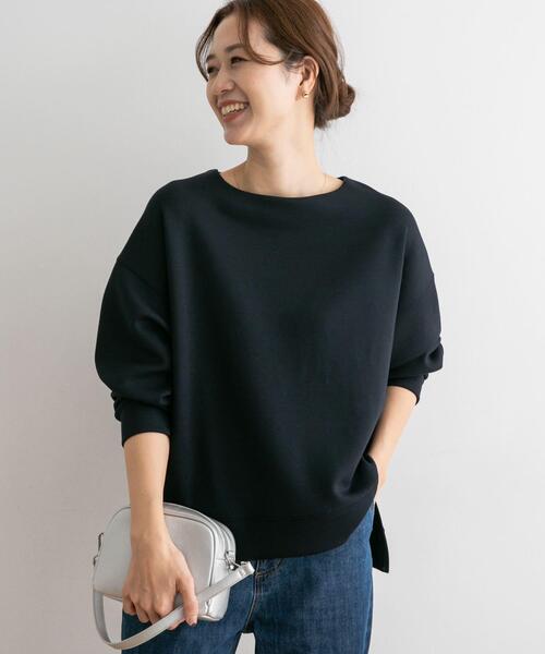 URBAN RESEARCH DOORS(アーバンリサーチドアーズ)の「ライトダンボールニットプルオーバー(Tシャツ/カットソー・レディース・ブルー/ネイビー/オフホワイト・MEDIUM)」の2枚目の写真