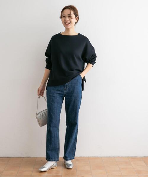 URBAN RESEARCH DOORS(アーバンリサーチドアーズ)の「ライトダンボールニットプルオーバー(Tシャツ/カットソー・レディース・ブルー/ネイビー/オフホワイト・MEDIUM)」の7枚目の写真