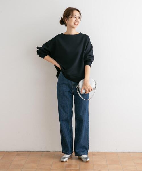 URBAN RESEARCH DOORS(アーバンリサーチドアーズ)の「ライトダンボールニットプルオーバー(Tシャツ/カットソー・レディース・ブルー/ネイビー/オフホワイト・MEDIUM)」の6枚目の写真