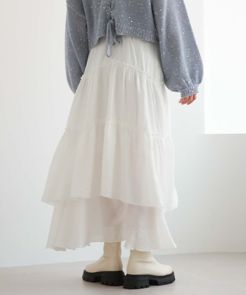 archives（アルシーヴ）の「ティアードボリュームイレヘムスカート（スカート・レディース・オレンジ/グリーン/オフホワイト/ブラック・MEDIUM）」の22枚目の写真