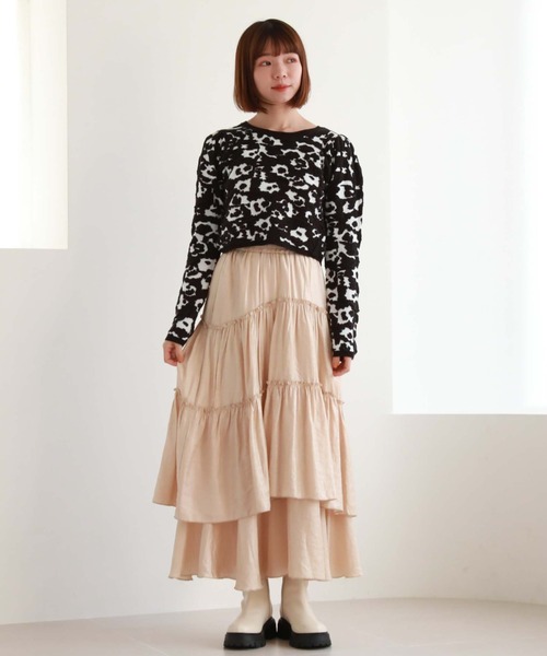 archives（アルシーヴ）の「ティアードボリュームイレヘムスカート（スカート・レディース・オレンジ/グリーン/オフホワイト/ブラック・MEDIUM）」の17枚目の写真