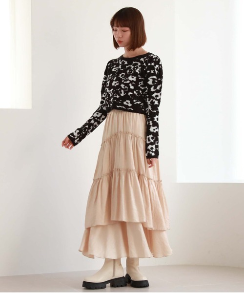 archives（アルシーヴ）の「ティアードボリュームイレヘムスカート（スカート・レディース・オレンジ/グリーン/オフホワイト/ブラック・MEDIUM）」の12枚目の写真