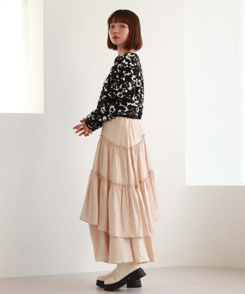 archives（アルシーヴ）の「ティアードボリュームイレヘムスカート（スカート・レディース・オレンジ/グリーン/オフホワイト/ブラック・MEDIUM）」の16枚目の写真