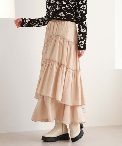 archives（アルシーヴ）の「ティアードボリュームイレヘムスカート（スカート・レディース・オレンジ/グリーン/オフホワイト/ブラック・MEDIUM）」の13枚目の写真