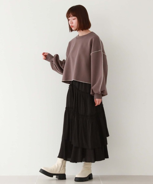 archives（アルシーヴ）の「ティアードボリュームイレヘムスカート（スカート・レディース・オレンジ/グリーン/オフホワイト/ブラック・MEDIUM）」の6枚目の写真