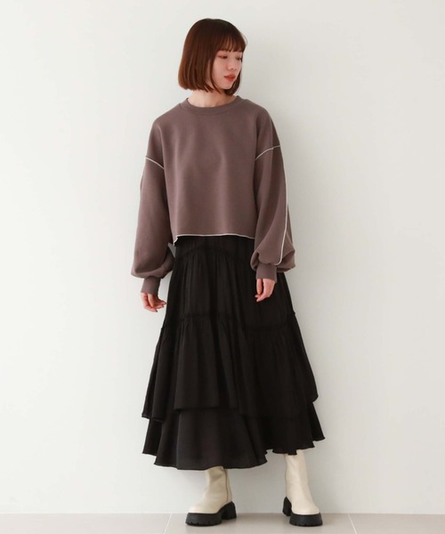 archives（アルシーヴ）の「ティアードボリュームイレヘムスカート（スカート・レディース・オレンジ/グリーン/オフホワイト/ブラック・MEDIUM）」の9枚目の写真