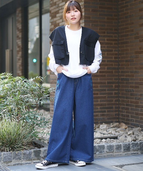 チチカカ（チチカカ）の「シンプルショートベスト（ベスト・レディース・ブラック/インディゴブルー・FREE）」の5枚目の写真