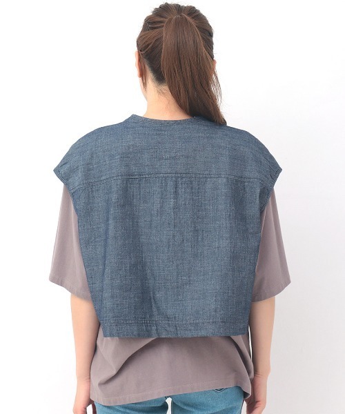 チチカカ（チチカカ）の「シンプルショートベスト（ベスト・レディース・ブラック/インディゴブルー・FREE）」の10枚目の写真