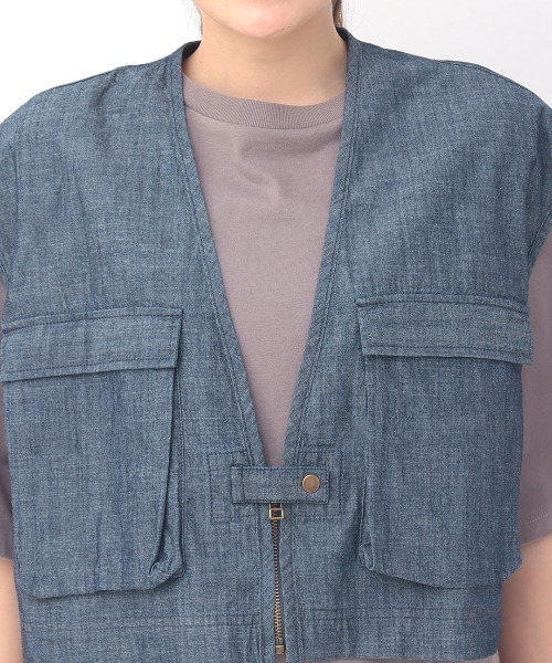 チチカカ（チチカカ）の「シンプルショートベスト（ベスト・レディース・ブラック/インディゴブルー・FREE）」の11枚目の写真