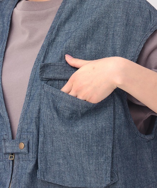 チチカカ（チチカカ）の「シンプルショートベスト（ベスト・レディース・ブラック/インディゴブルー・FREE）」の13枚目の写真