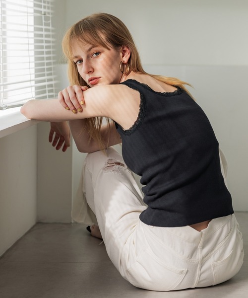 coca(coca)(コカ)の「シームレスレースタンクトップ(タンクトップ・レディース・ブラック/ホワイト・M/L)」の10枚目の写真