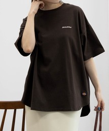 Dickies ディッキーズ バック刺繍裾ラウンドチュニック半袖Tシャツ