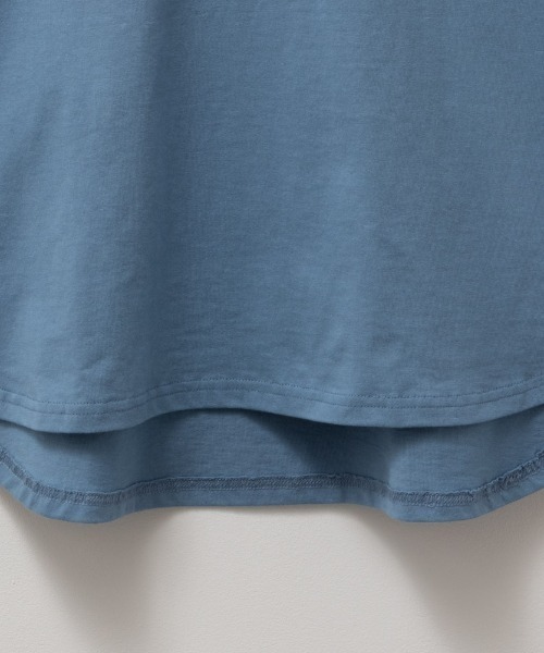 Dickies(ディッキーズ)の「Dickies ディッキーズ バック刺繍裾ラウンドチュニック半袖Tシャツ(Tシャツ/カットソー・レディース・オートミール/ホワイト/チャコールグレー/サックスブルー・フリー)」の12枚目の写真