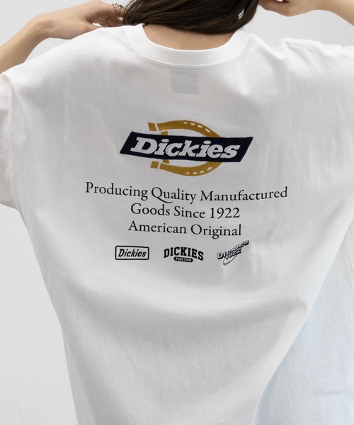Dickies(ディッキーズ)の「Dickies ディッキーズ バック刺繍裾ラウンドチュニック半袖Tシャツ(Tシャツ/カットソー・レディース・オートミール/ホワイト/チャコールグレー/サックスブルー・フリー)」の15枚目の写真