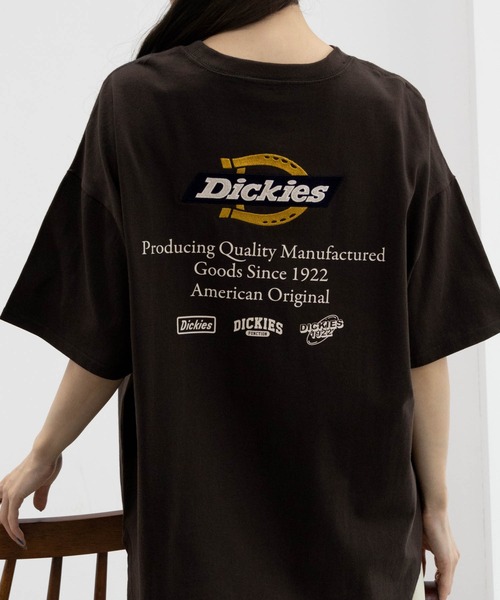 Dickies(ディッキーズ)の「Dickies ディッキーズ バック刺繍裾ラウンドチュニック半袖Tシャツ(Tシャツ/カットソー・レディース・オートミール/ホワイト/チャコールグレー/サックスブルー・フリー)」の18枚目の写真