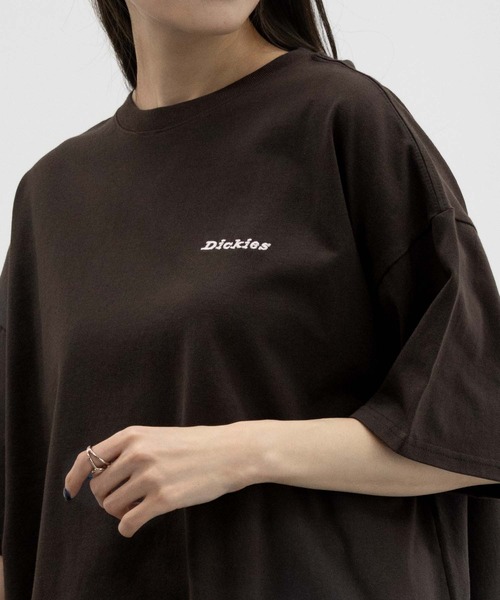 Dickies(ディッキーズ)の「Dickies ディッキーズ バック刺繍裾ラウンドチュニック半袖Tシャツ(Tシャツ/カットソー・レディース・オートミール/ホワイト/チャコールグレー/サックスブルー・フリー)」の17枚目の写真