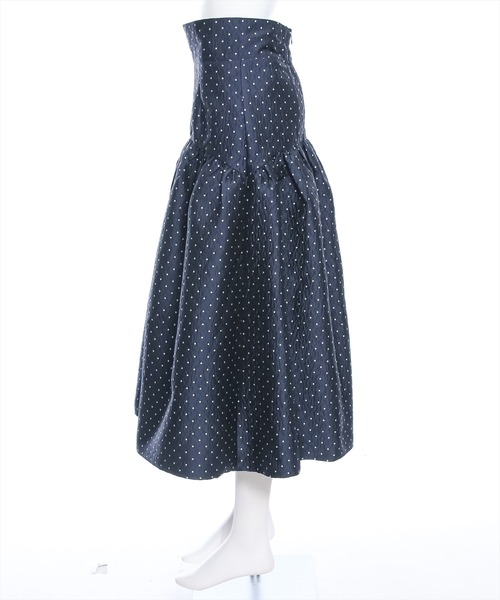 clear（クリア）の「サス付き2wayドット柄ジャカードマーメイドスカート（スカート・レディース・ネイビー/ブラック・F）」の4枚目の写真