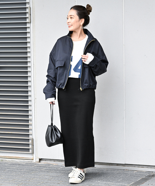 B.C STOCK（ベーセーストック）の「リブストレートスカート（スカート・レディース・ブラック/チャコールグレー・FREE）」の12枚目の写真