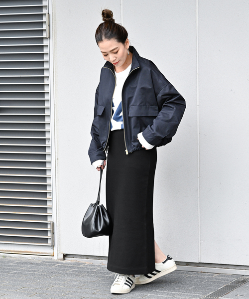 B.C STOCK（ベーセーストック）の「リブストレートスカート（スカート・レディース・ブラック/チャコールグレー・FREE）」の13枚目の写真