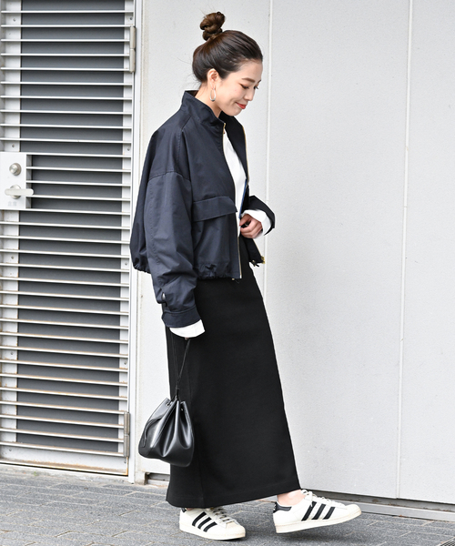 B.C STOCK（ベーセーストック）の「リブストレートスカート（スカート・レディース・ブラック/チャコールグレー・FREE）」の15枚目の写真