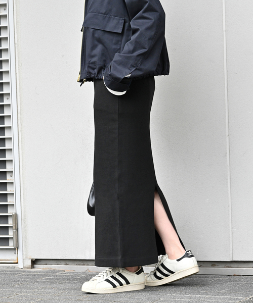 B.C STOCK（ベーセーストック）の「リブストレートスカート（スカート・レディース・ブラック/チャコールグレー・FREE）」の19枚目の写真