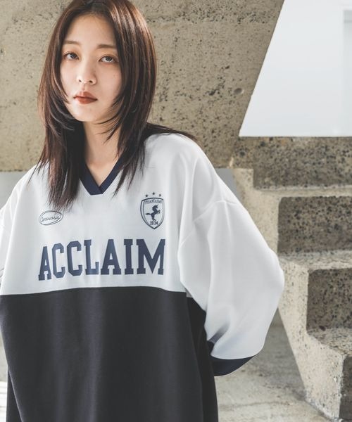 JEANASIS（ジーナシス）の「Gamingウラケプルオーバー/104982（スウェット・レディース・ホワイト系その他/ネイビー系・FREE）」の2枚目の写真