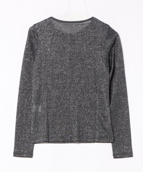 Honeys（ハニーズ）の「シアーラメ透けトップス（Tシャツ/カットソー・レディース・ブラック/ベージュ/ホワイト/ライトグレー・S/M/L）」の5枚目の写真