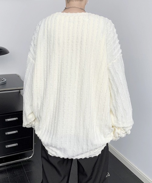 【セール】【FVLMEN】fringe stripe longsleeve tee/フリンジ ストライプ ロングスリーブ T（Tシャツ/カットソー）｜FVLMEN（フルメン）