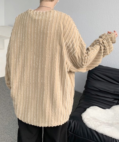 【セール】【FVLMEN】fringe stripe longsleeve tee/フリンジ ストライプ ロングスリーブ T（Tシャツ/カットソー）｜FVLMEN（フルメン）