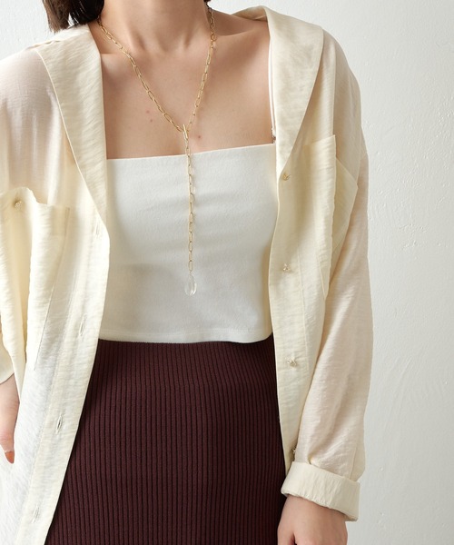 COLLAGE GALLARDAGALANTE（コラージュガリャルダガランテ）の「バンドゥ（キャミソール・レディース・ホワイト/ブラック・FREE）」の3枚目の写真