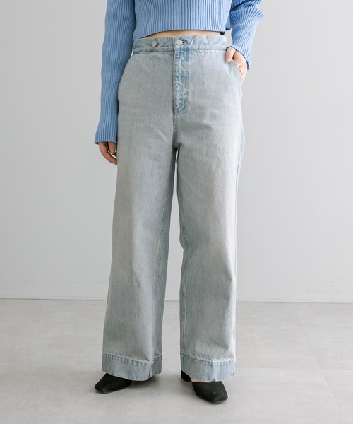 mystic(ミスティック)の「【ai no de】tsuyama スタッズワイドパンツ(デニムパンツ・レディース・ブルー/ライトグレー・S/M)」の3枚目の写真