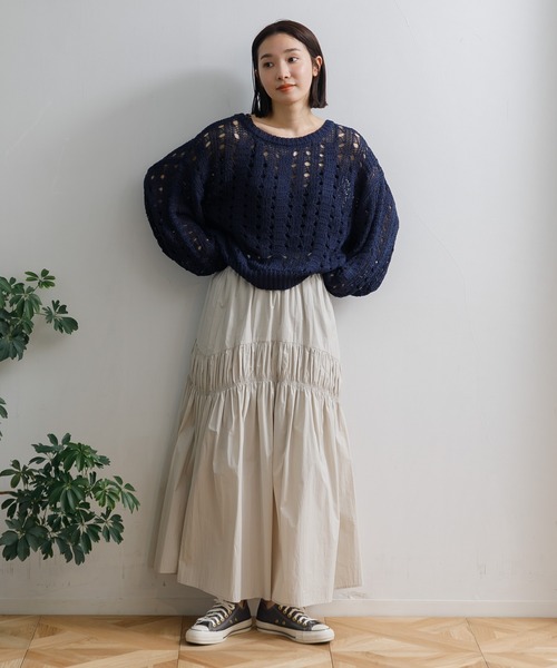 AMERICAN RAG CIE（アメリカンラグシー）の「【ARC】麻タッチアクリルすかしあみPO（その他トップス・レディース・オフホワイト/グレー/ネイビー・FREE）」の15枚目の写真