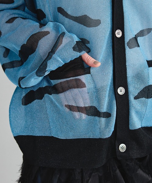 seyto（セイト）の「Jaguard nuance pattern shear cardigan / ジャガードニュアンス柄シアーカーディガン（カーディガン/ボレロ・メンズ・ブラック/ブルー・1/3/2）」の20枚目の写真