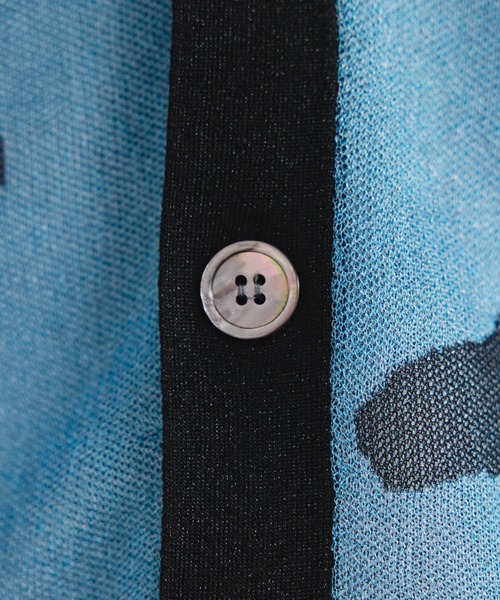 seyto（セイト）の「Jaguard nuance pattern shear cardigan / ジャガードニュアンス柄シアーカーディガン（カーディガン/ボレロ・メンズ・ブラック/ブルー・1/3/2）」の22枚目の写真