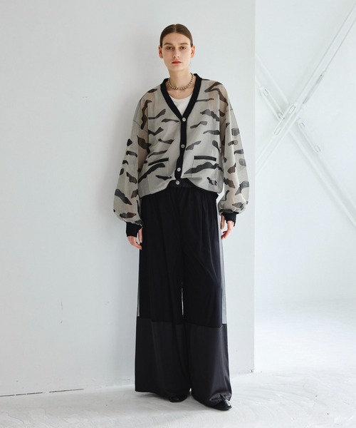 seyto（セイト）の「Jaguard nuance pattern shear cardigan / ジャガードニュアンス柄シアーカーディガン（カーディガン/ボレロ・メンズ・ブラック/ブルー・1/3/2）」の16枚目の写真