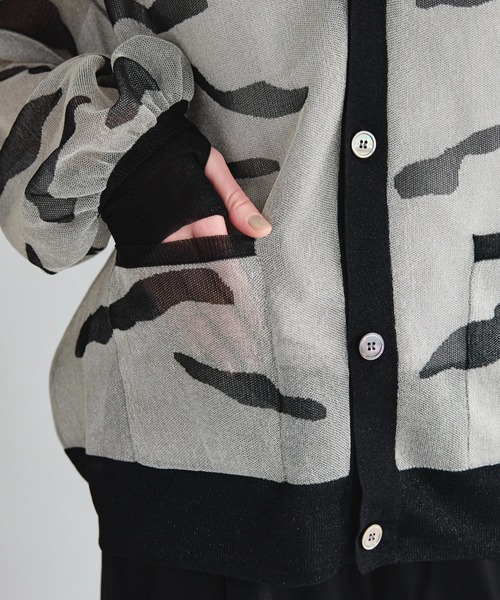 seyto（セイト）の「Jaguard nuance pattern shear cardigan / ジャガードニュアンス柄シアーカーディガン（カーディガン/ボレロ・メンズ・ブラック/ブルー・1/3/2）」の19枚目の写真