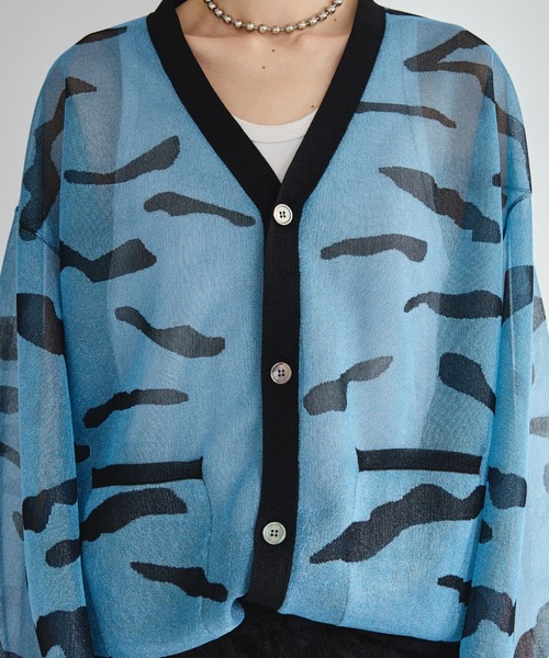 seyto（セイト）の「Jaguard nuance pattern shear cardigan / ジャガードニュアンス柄シアーカーディガン（カーディガン/ボレロ・メンズ・ブラック/ブルー・1/3/2）」の12枚目の写真