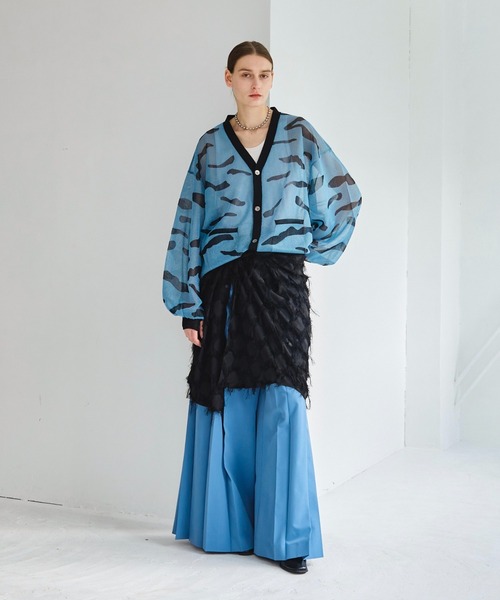 seyto（セイト）の「Jaguard nuance pattern shear cardigan / ジャガードニュアンス柄シアーカーディガン（カーディガン/ボレロ・メンズ・ブラック/ブルー・1/3/2）」の5枚目の写真