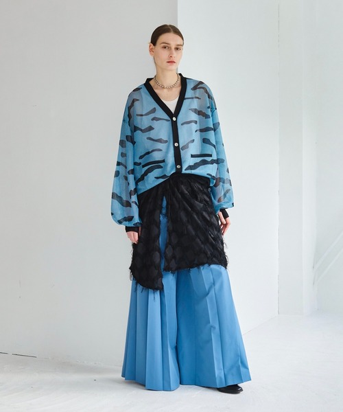 seyto（セイト）の「Jaguard nuance pattern shear cardigan / ジャガードニュアンス柄シアーカーディガン（カーディガン/ボレロ・メンズ・ブラック/ブルー・1/3/2）」の6枚目の写真