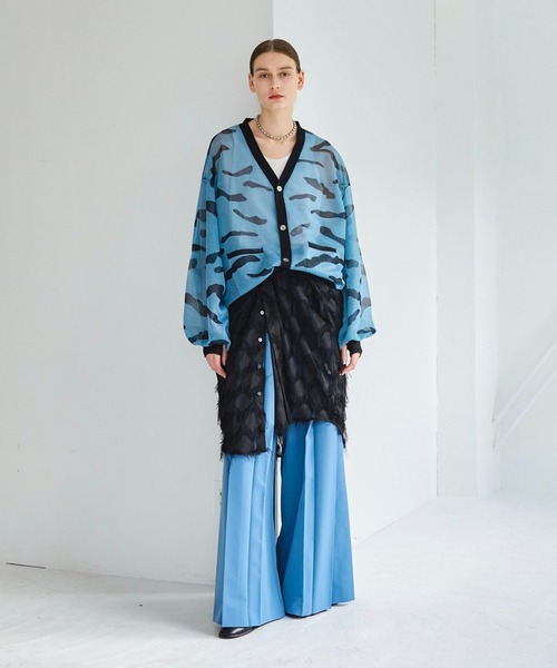 seyto（セイト）の「Jaguard nuance pattern shear cardigan / ジャガードニュアンス柄シアーカーディガン（カーディガン/ボレロ・メンズ・ブラック/ブルー・1/3/2）」の7枚目の写真